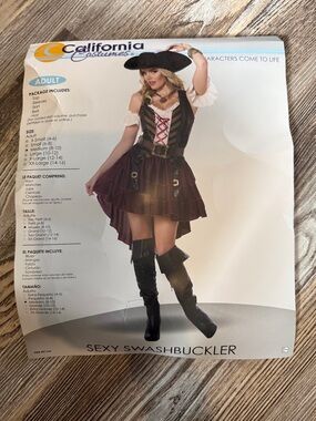 California Costumes Burgundy and Black Sexy Swashbuckler Women's Pirate Costume